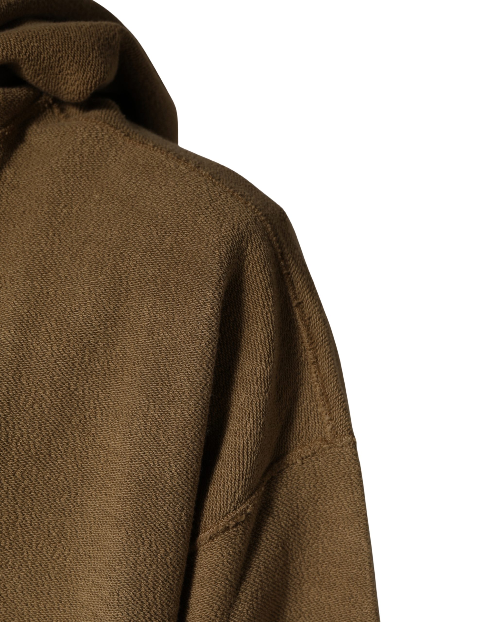 Dolce & Gabbana Brown Cotton Logo Coin Hooded Pullover Sweater - Image 7