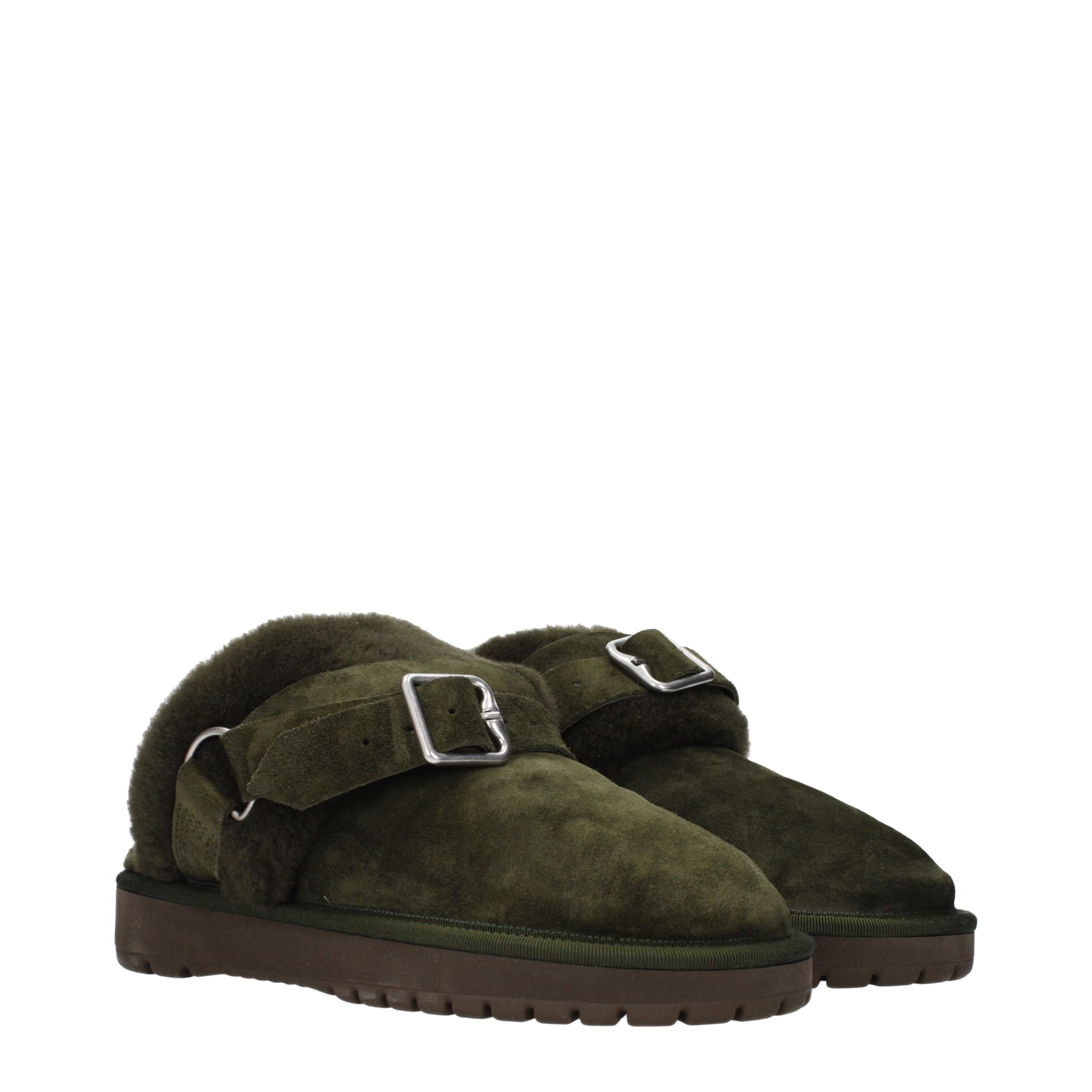 Burberry Green Leather Slippers - Image 2