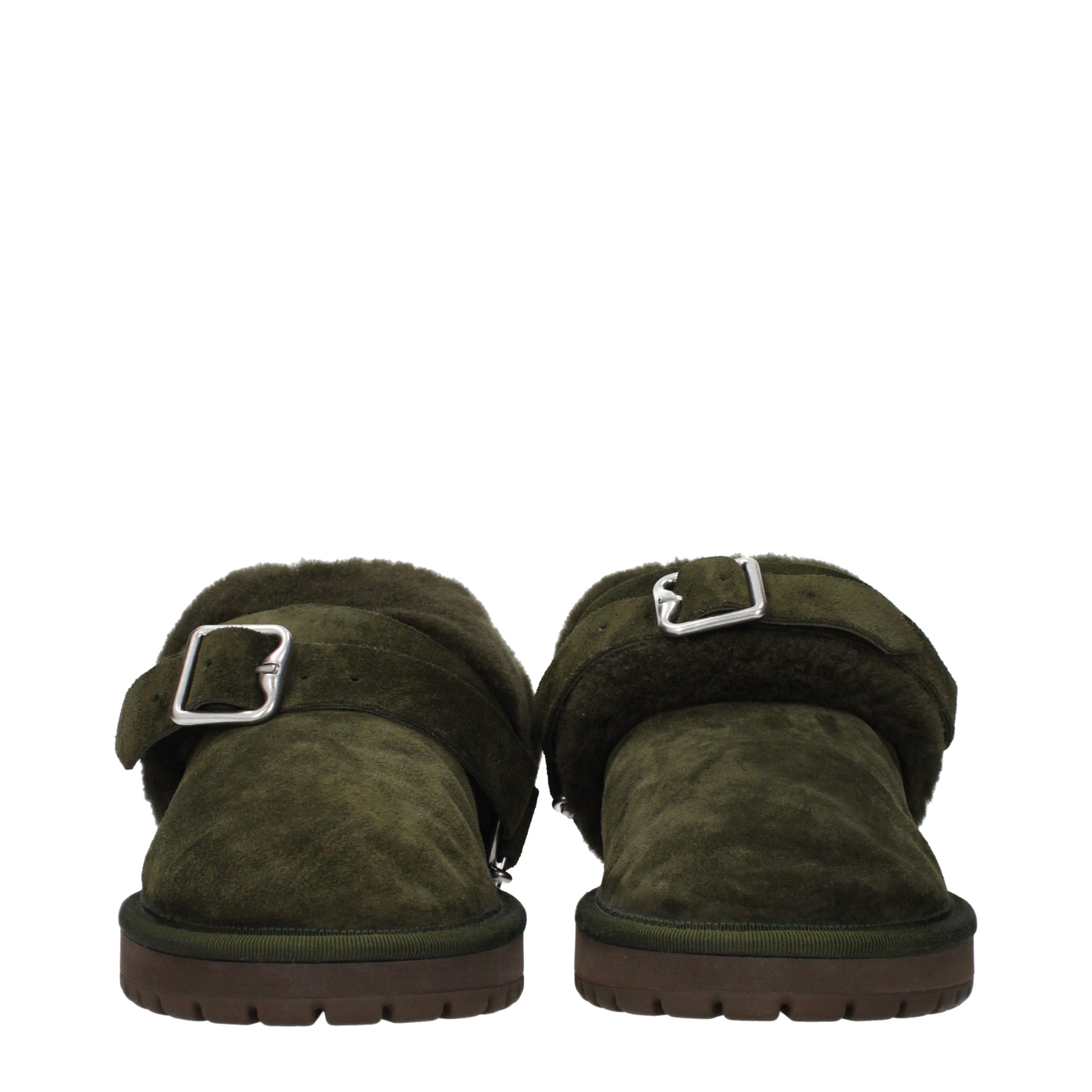 Burberry Green Leather Slippers - Image 3