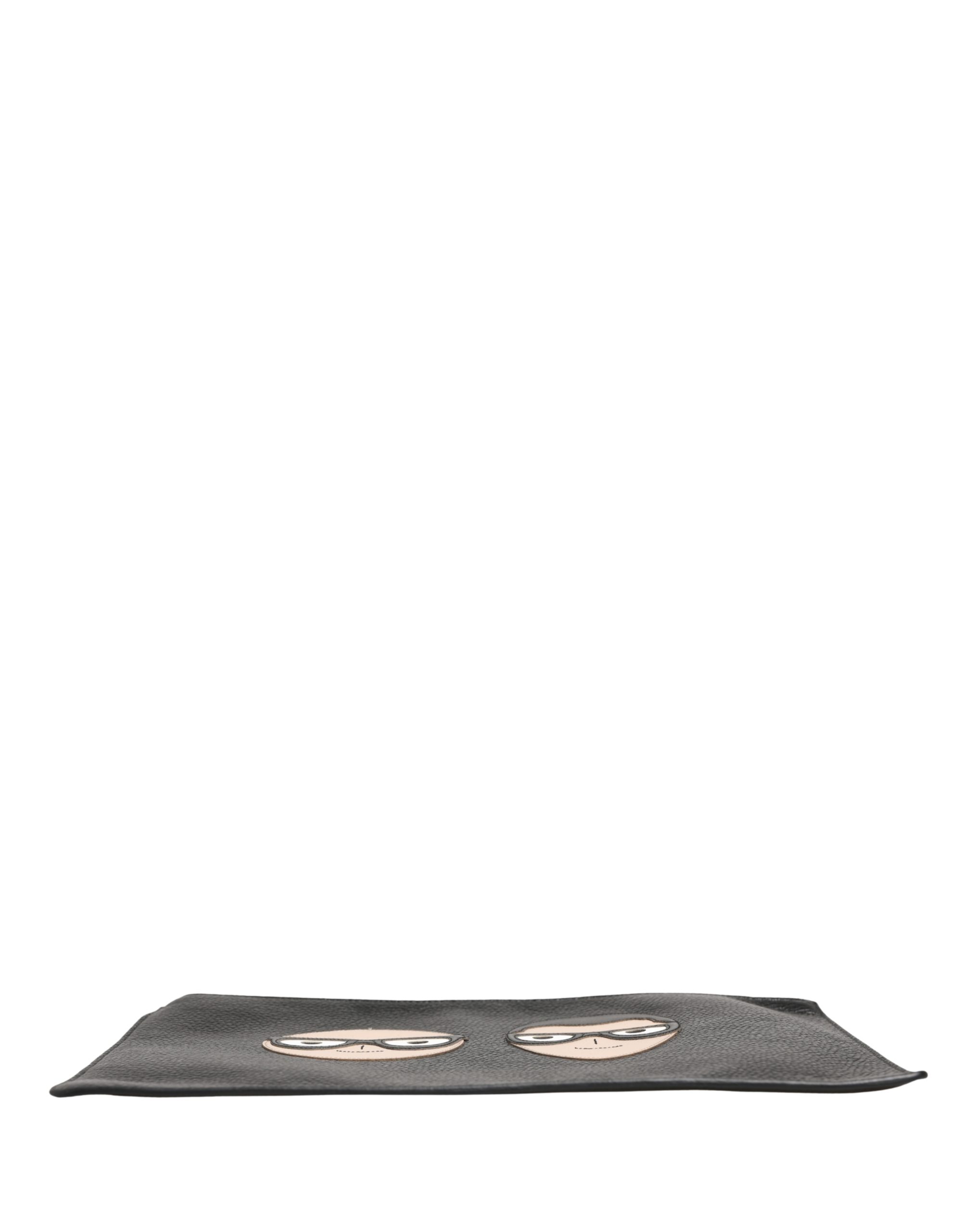Dolce & Gabbana Black #DGFamily Embellished Leather Clutch Borse Bag - Image 5