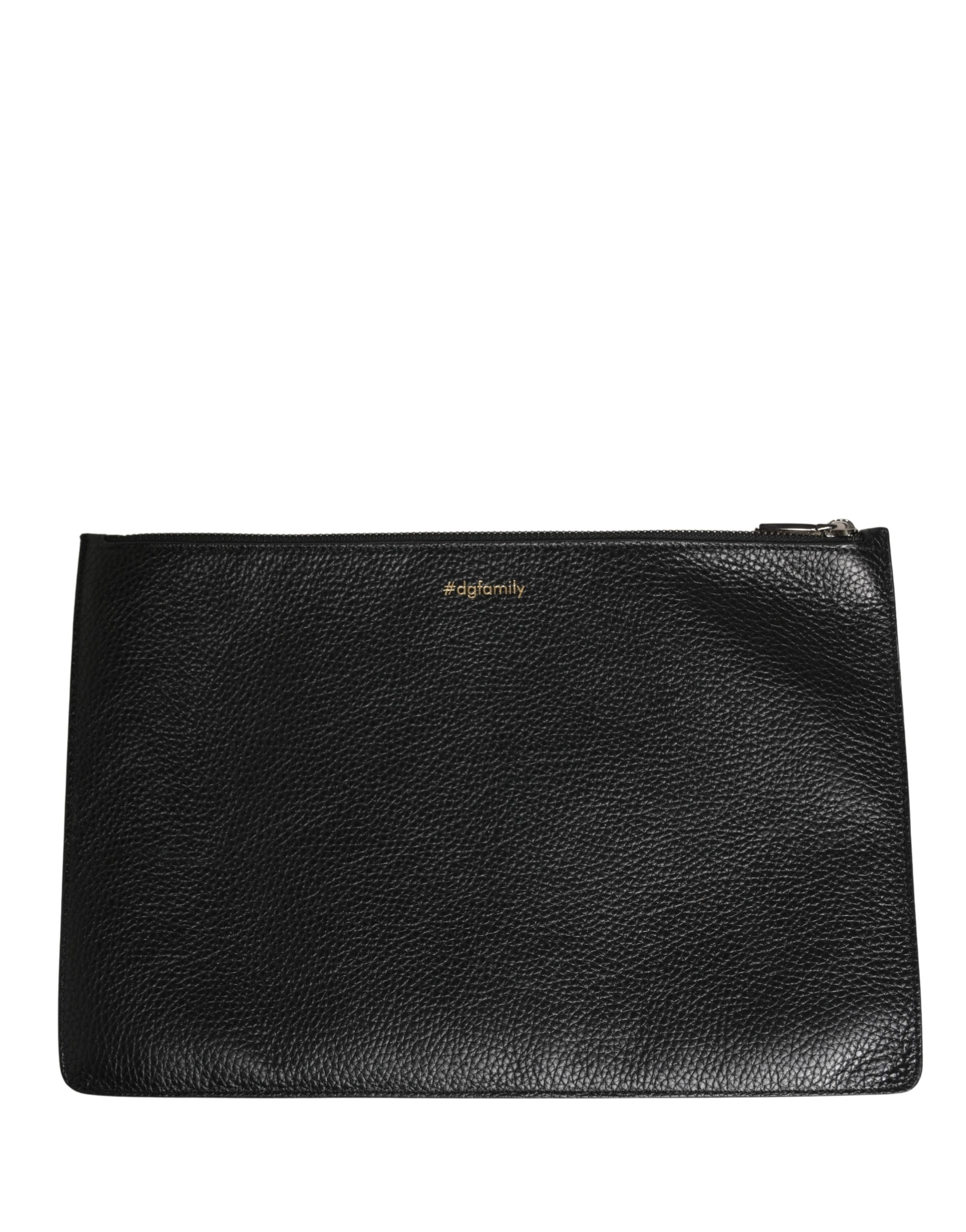Dolce & Gabbana Black #DGFamily Embellished Leather Clutch Borse Bag - Image 6