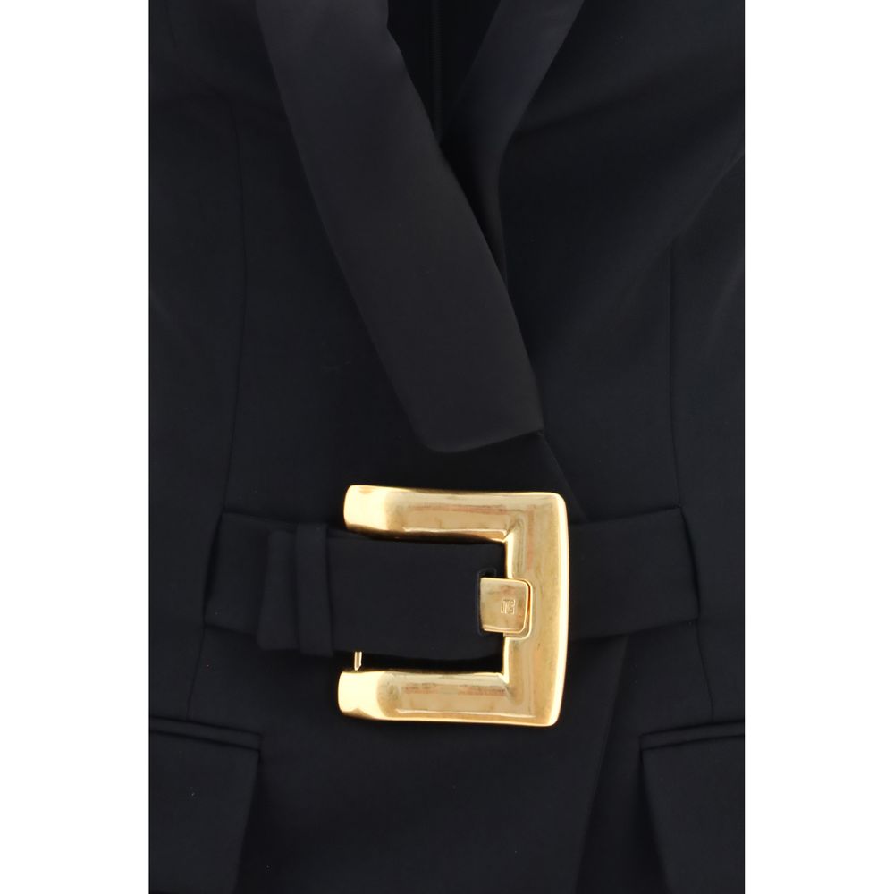 Balmain Black Wool Oves Aries Casual Dress - Image 3