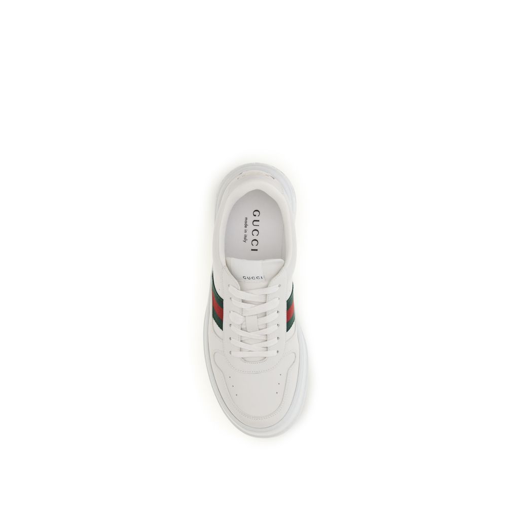 Gucci White Calf Leather Bos Taurus Chunky Sneakers - Image 4