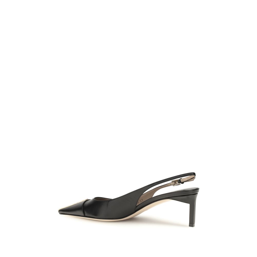 Tom Ford Black Calf Leather Bos Taurus Mid Heel Pumps - Image 3
