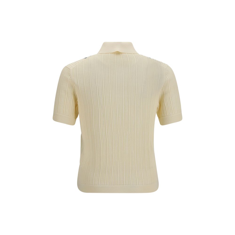 Versace Beige Cotton Polo Shirt - Image 2