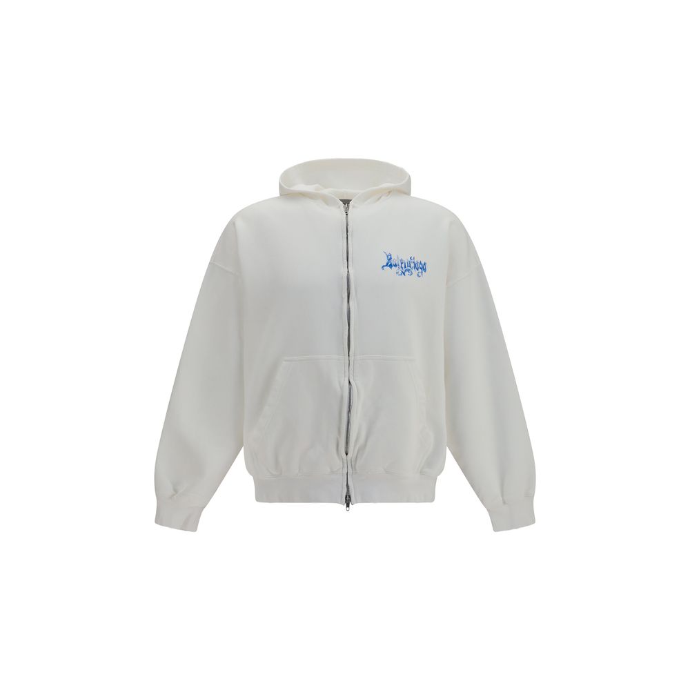 Balenciaga White Cotton Sweatshirt