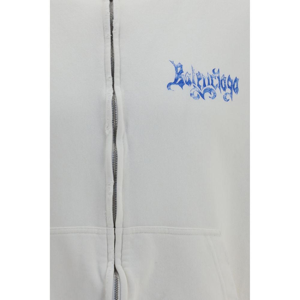 Balenciaga White Cotton Sweatshirt - Image 3