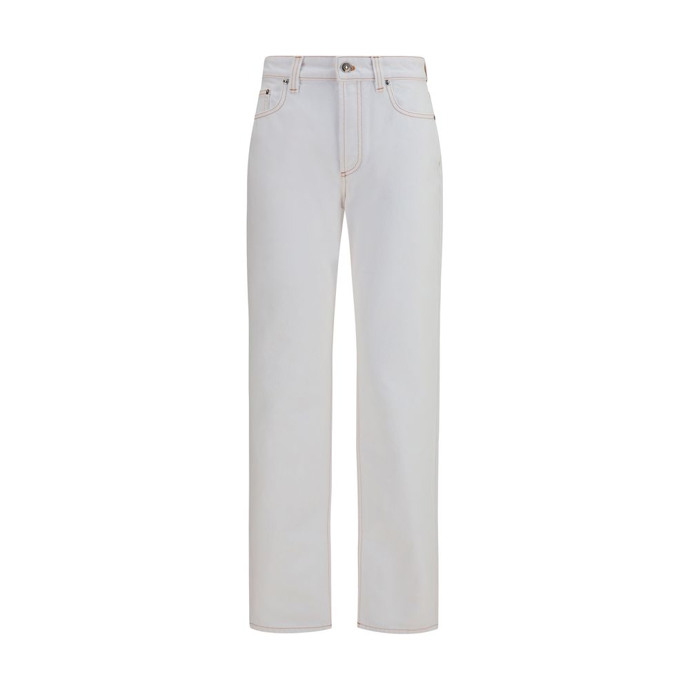 Versace White Cotton High-Waisted Jean