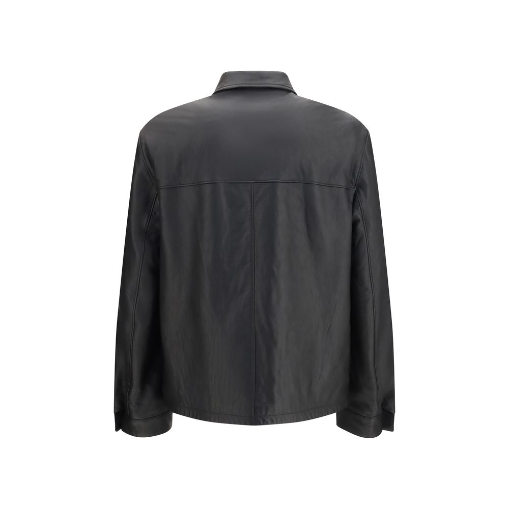 Prada Black Lamb Ovis Aries Aries Leather Jacket - Image 2