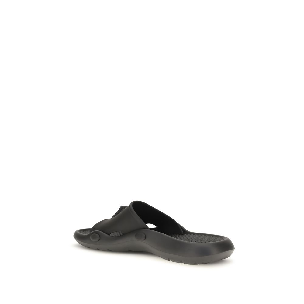 Versace Black Rubber Sandals - Image 3