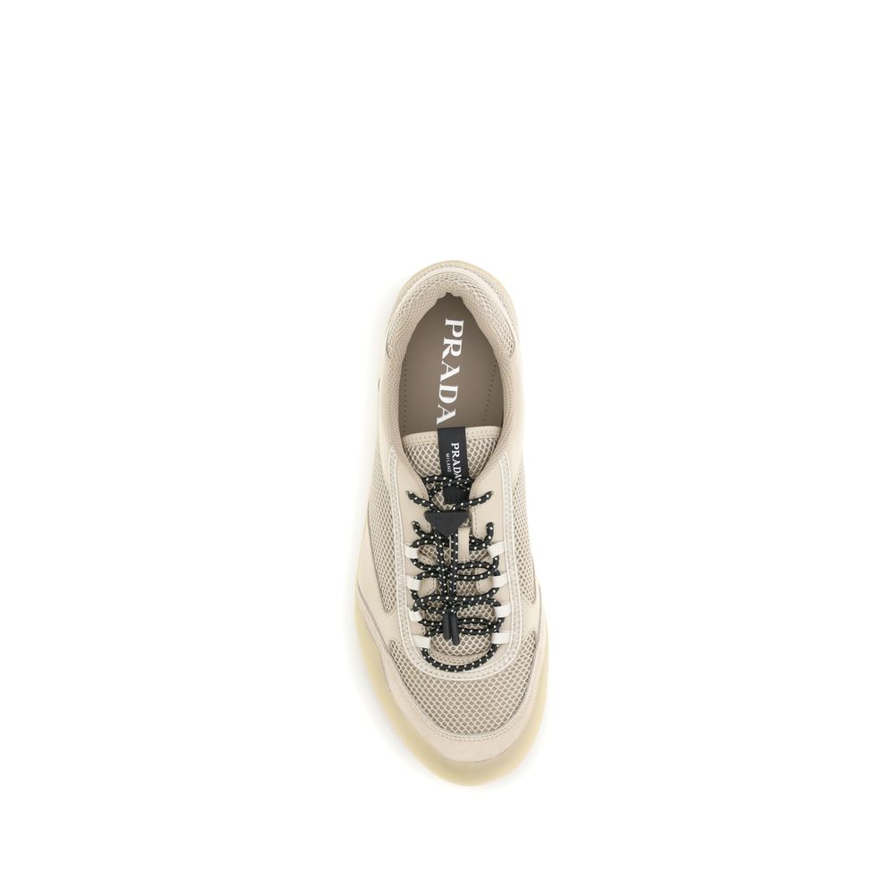Prada Beige Polyester Athletic Sneakers - Image 4