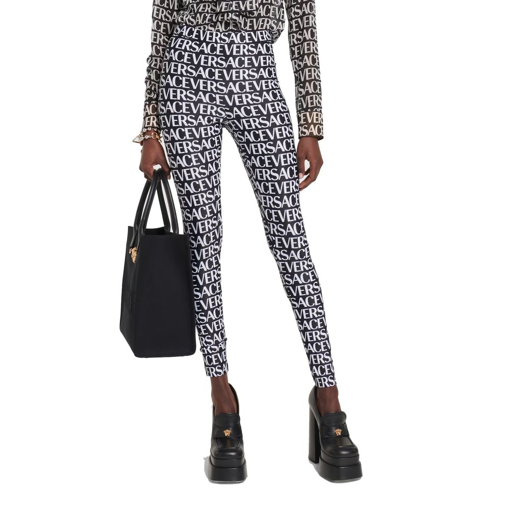 Versace Black Elastane Leggings - Image 2