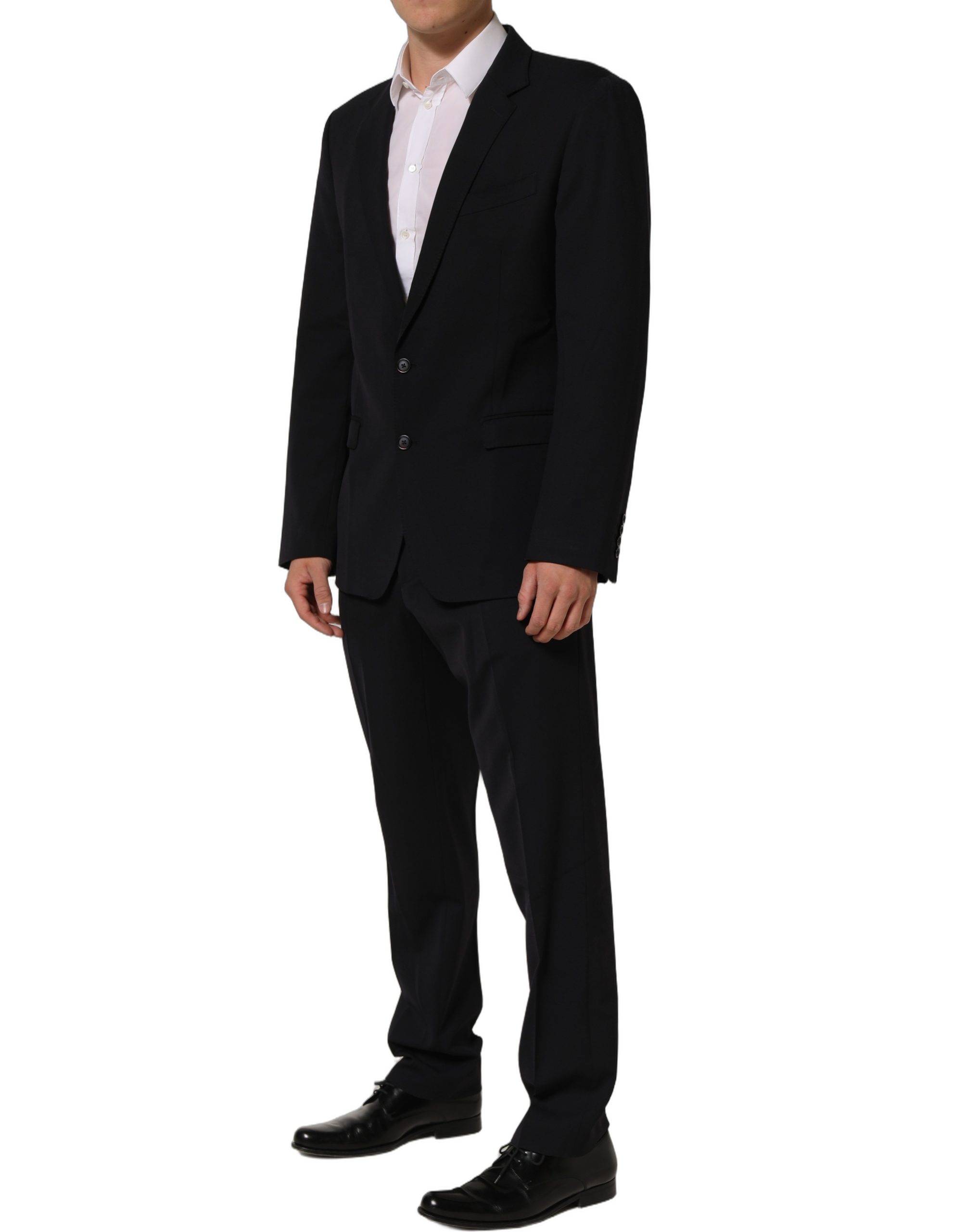 Dolce & Gabbana Dark Blue Wool Slim Fit Formal Men 2 Piece Suit - Image 4