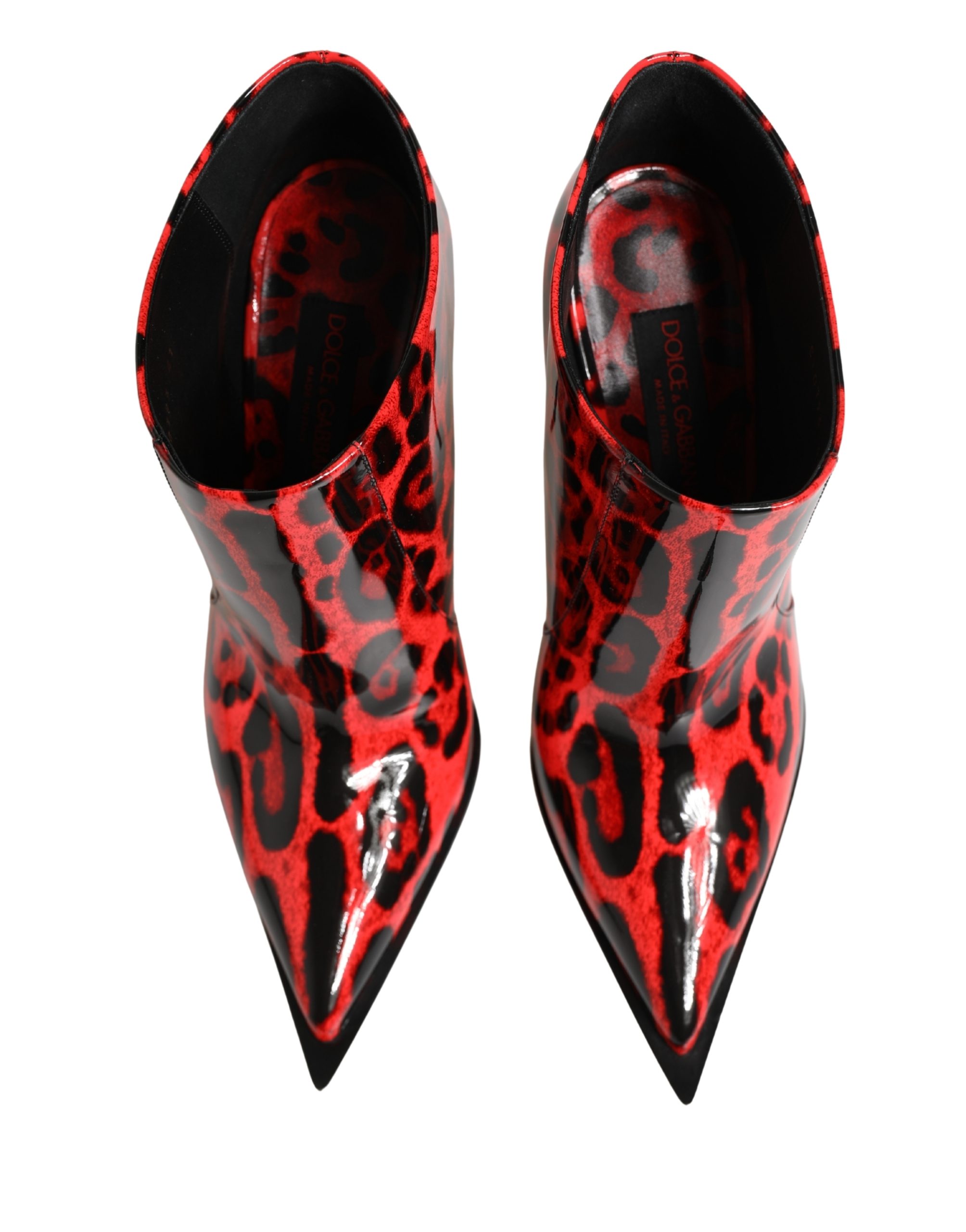 Dolce & Gabbana Red Leopard Cardinale Ankle Boots Shoes - Image 3
