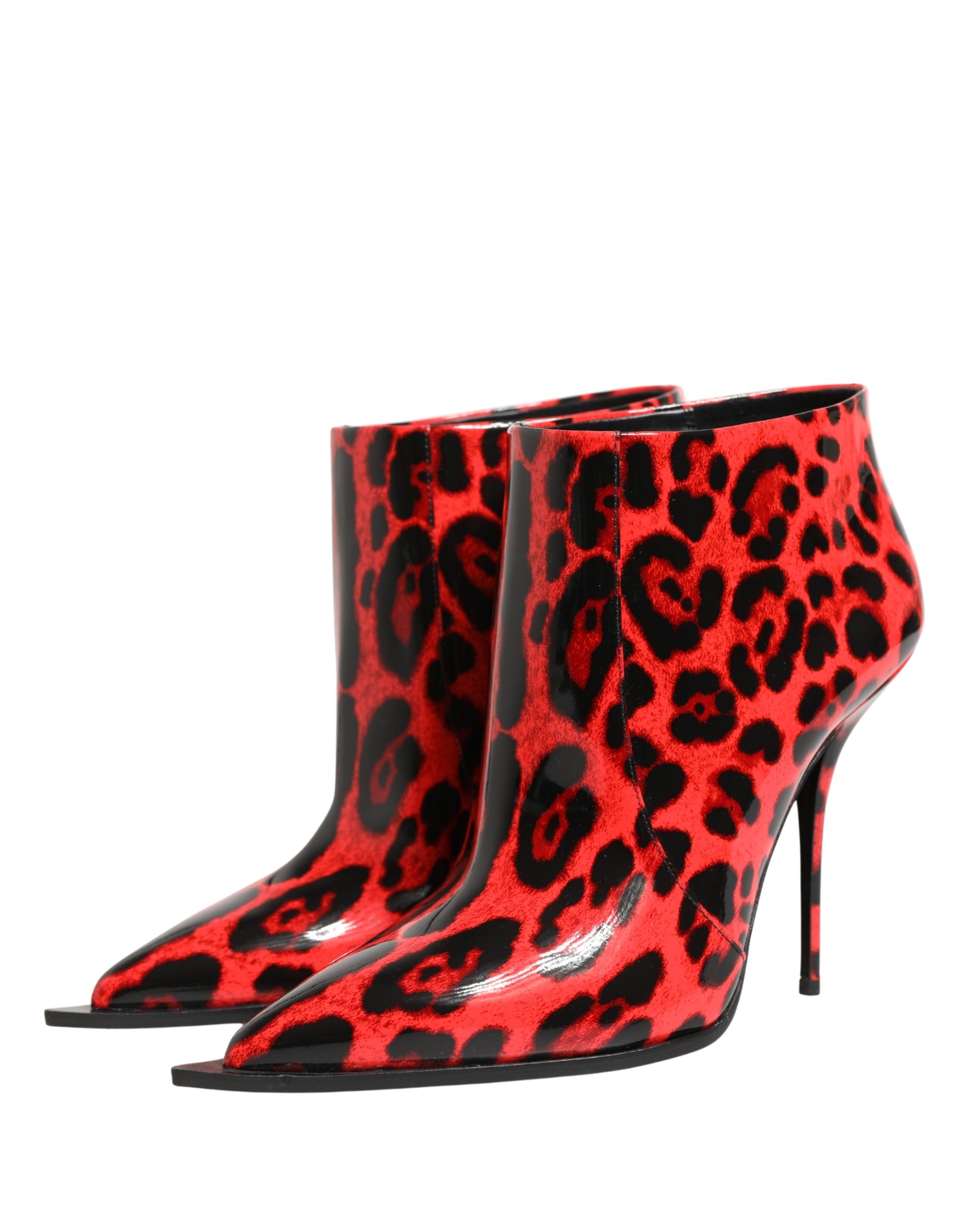 Dolce & Gabbana Red Leopard Cardinale Ankle Boots Shoes - Image 4