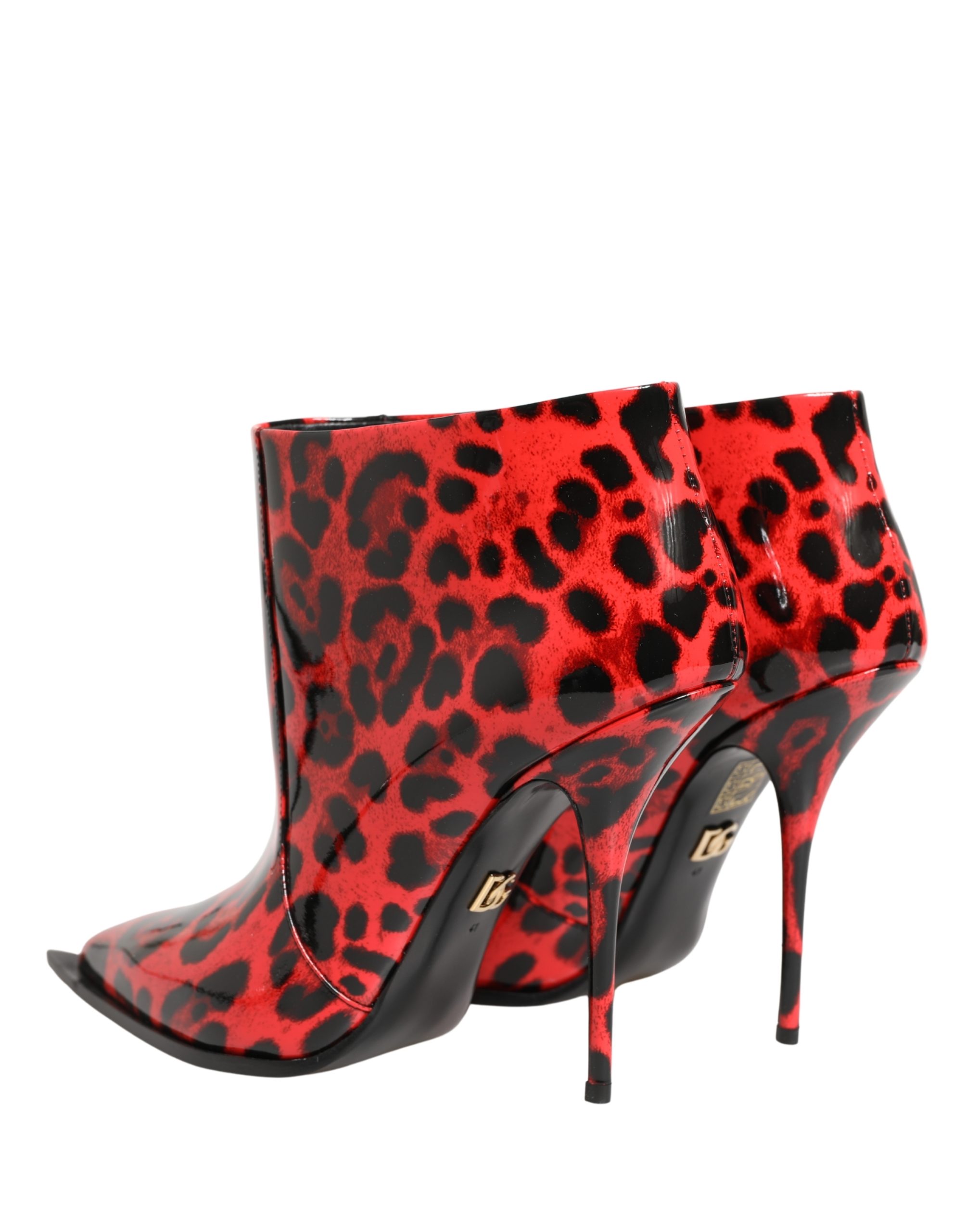 Dolce & Gabbana Red Leopard Cardinale Ankle Boots Shoes - Image 5