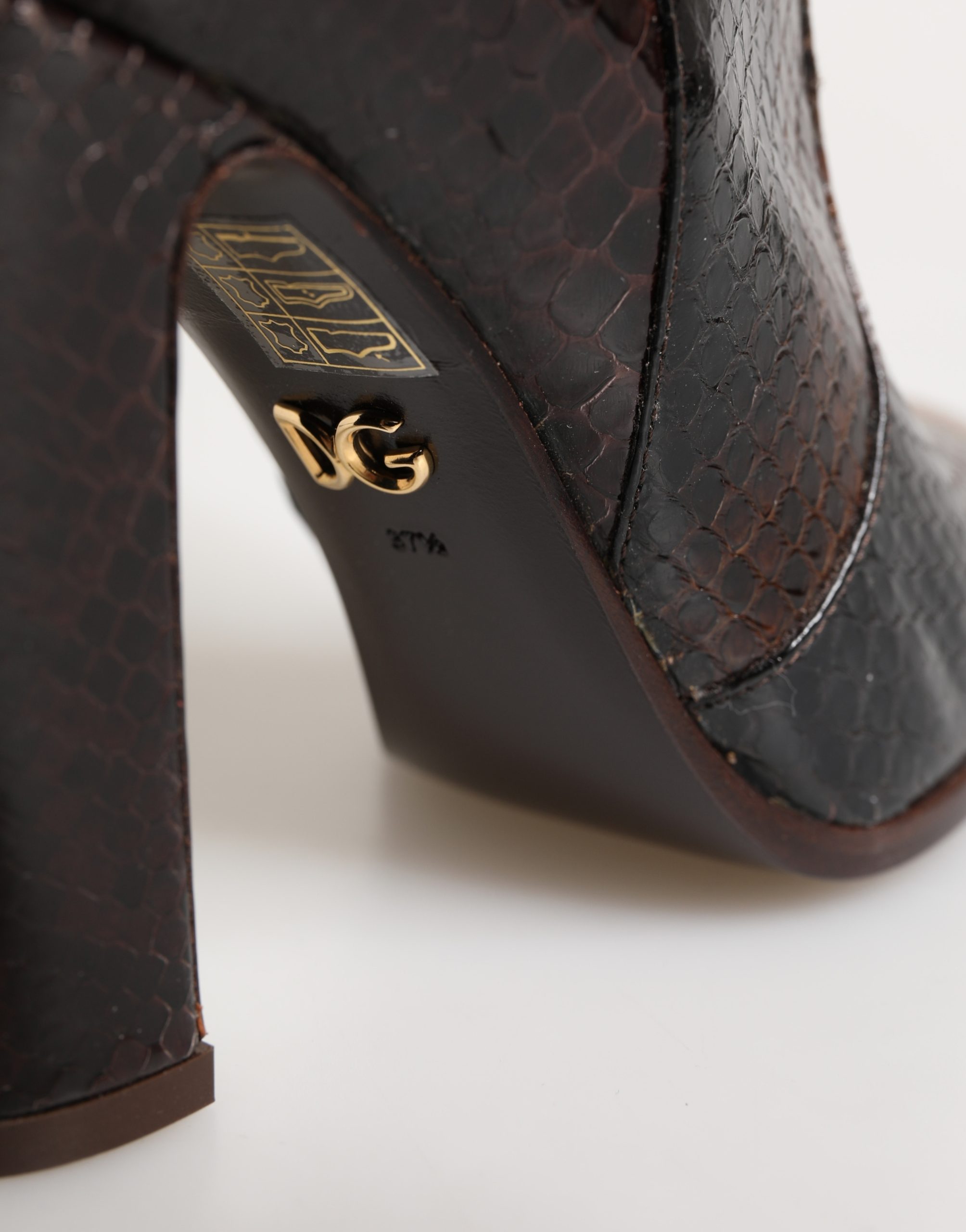Dolce & Gabbana Brown Exotic Leather Knee High Boots Shoes - Image 3