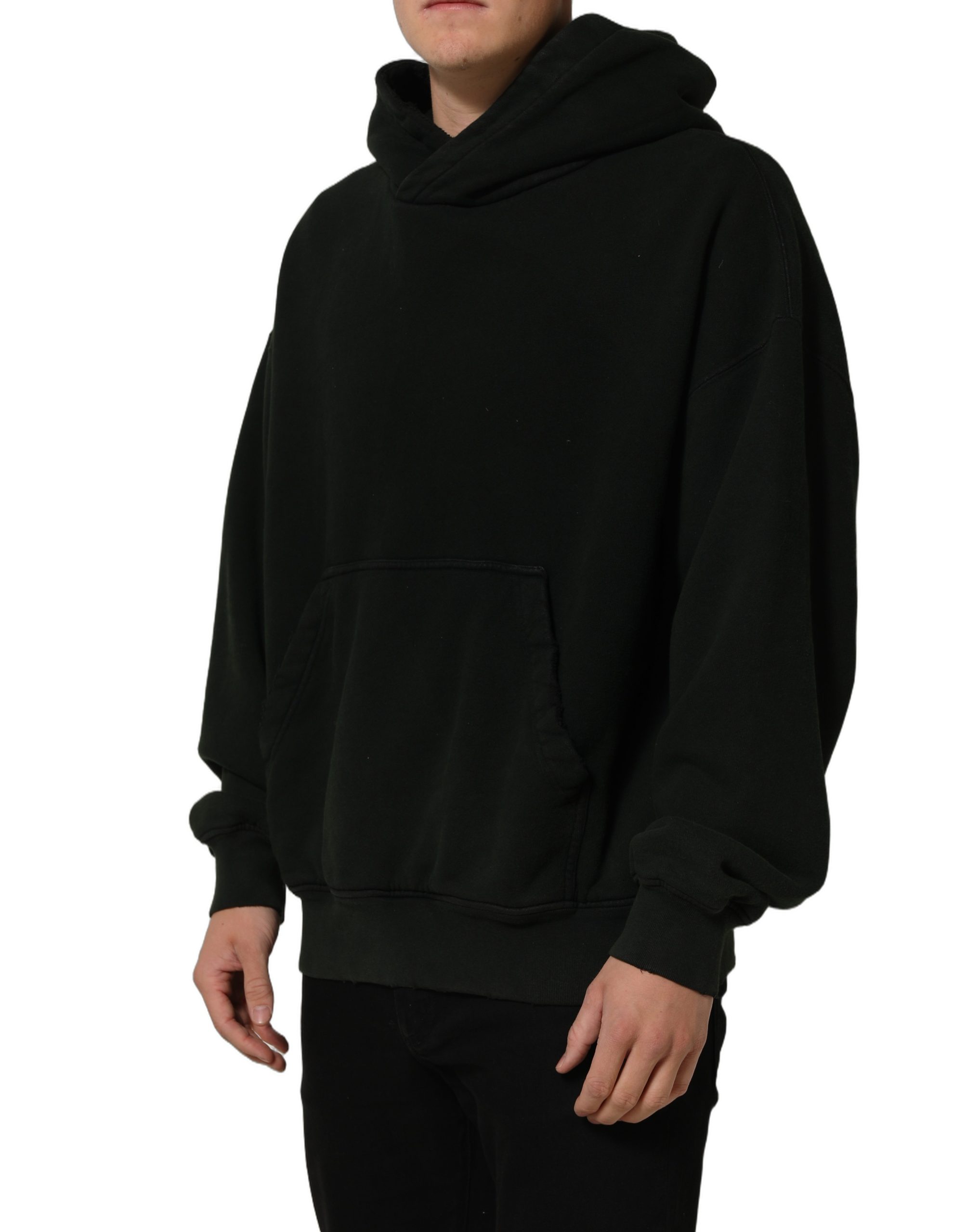 Dolce & Gabbana Black Cotton Hooded Men Sweatshirt Sweater - Image 4