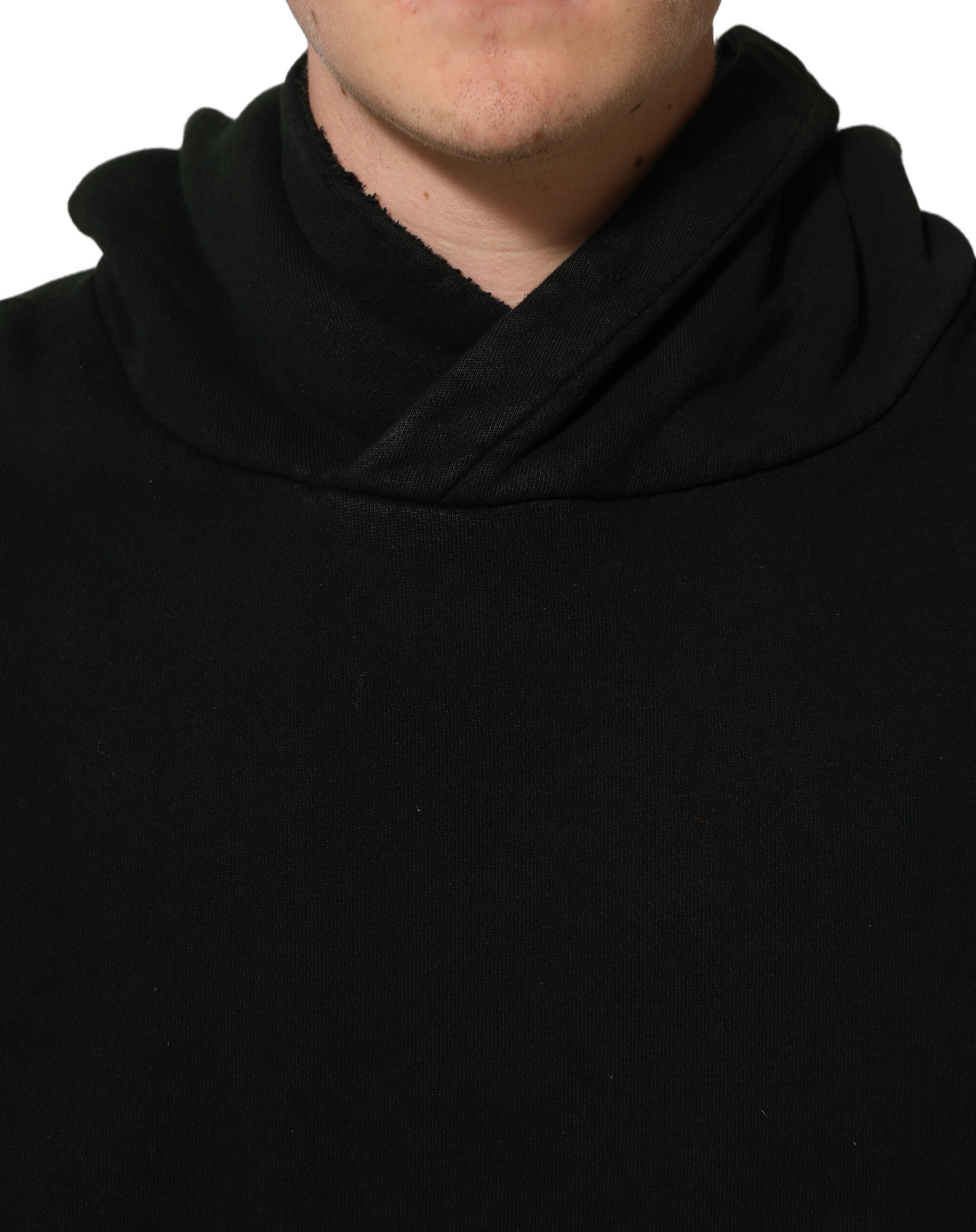 Dolce & Gabbana Black Cotton Hooded Men Sweatshirt Sweater - Image 6