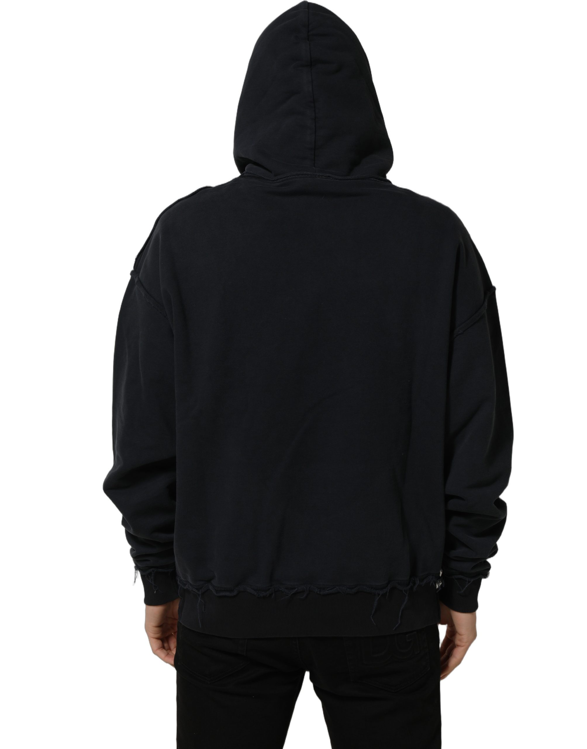 Dolce & Gabbana Black Anchor Print Hooded Sweatshirt Sweater - Image 5