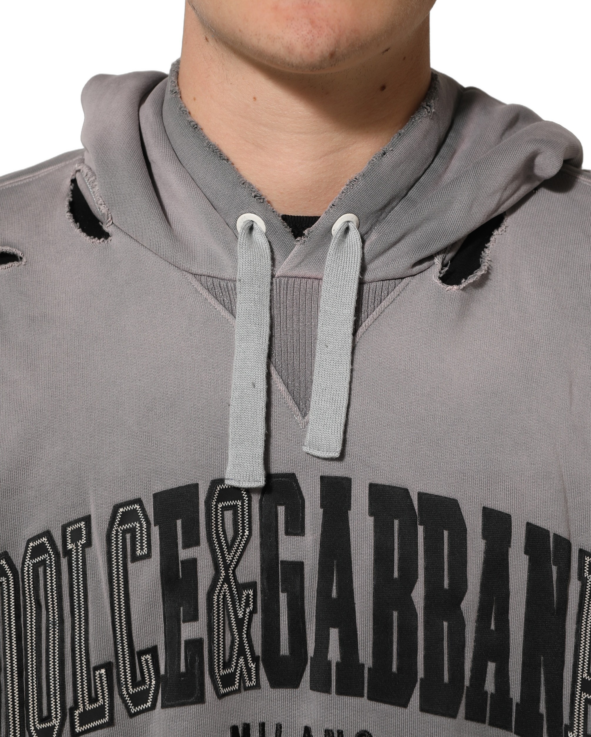 Dolce & Gabbana Gray Graphic Hooded Sweatshirt Men Sweater - Image 6