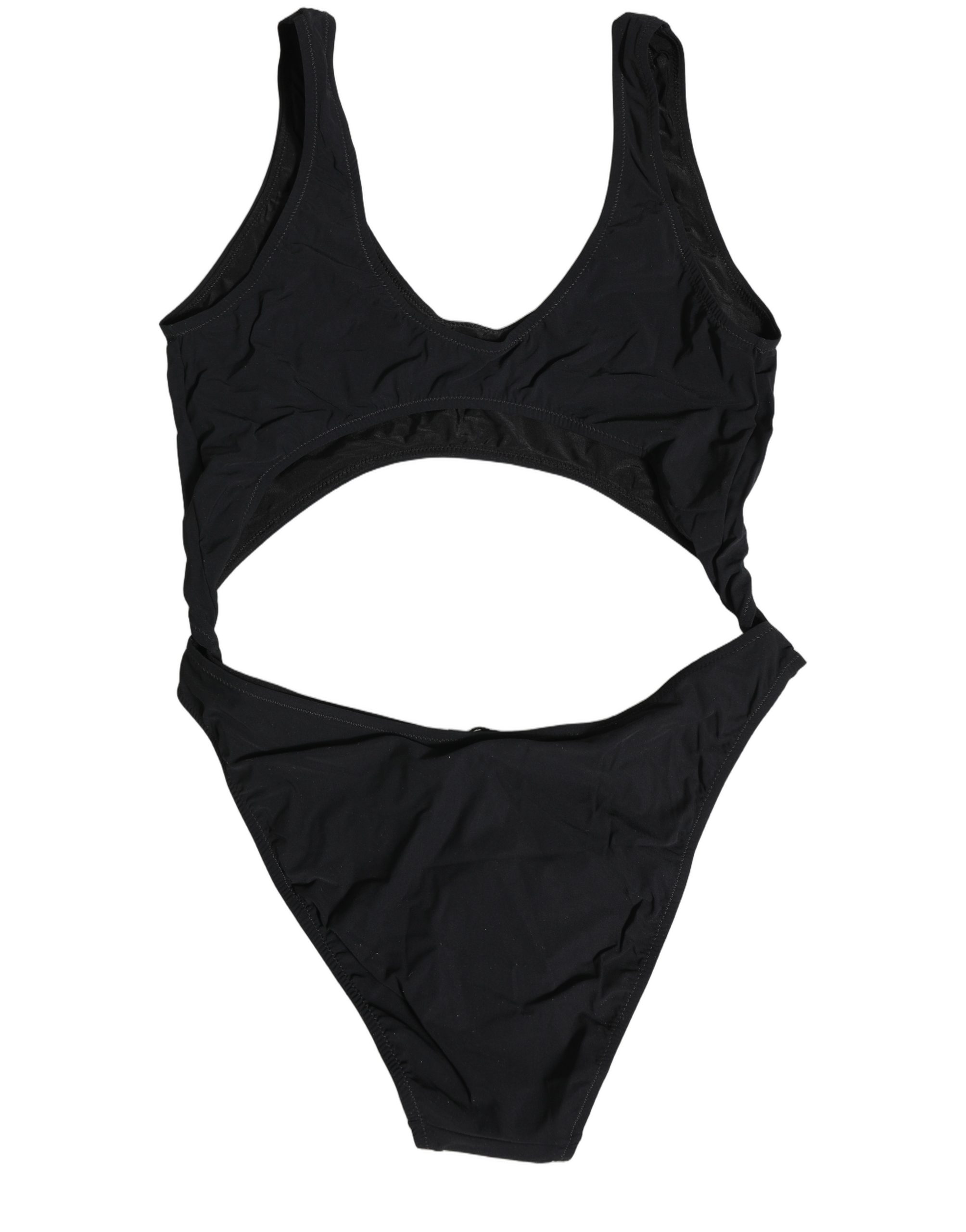 Dolce & Gabbana Black Cutout Logo One Piece Swimsuit Swimwear