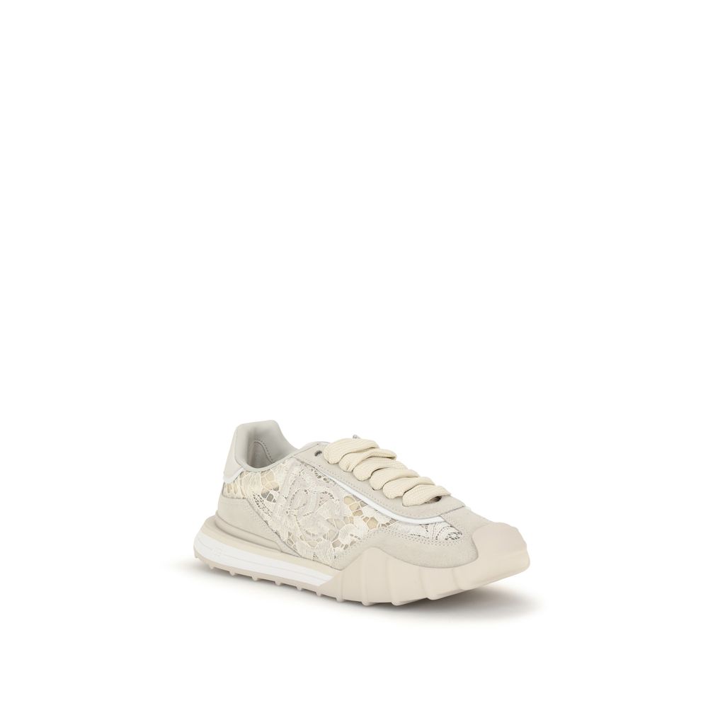 Dolce & Gabbana Beige Calf Leather Bos Taurus Sneakers - Image 2