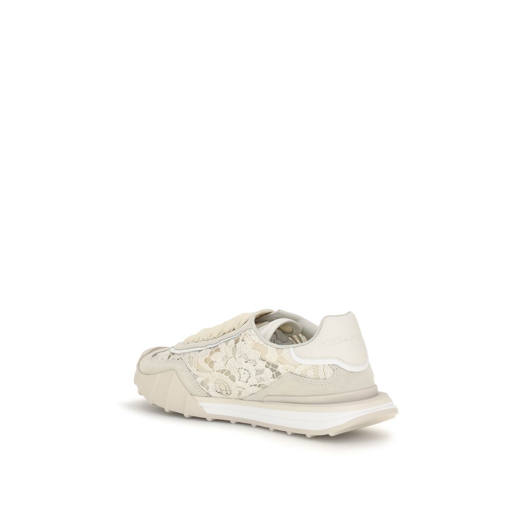 Dolce & Gabbana Beige Calf Leather Bos Taurus Sneakers - Image 3