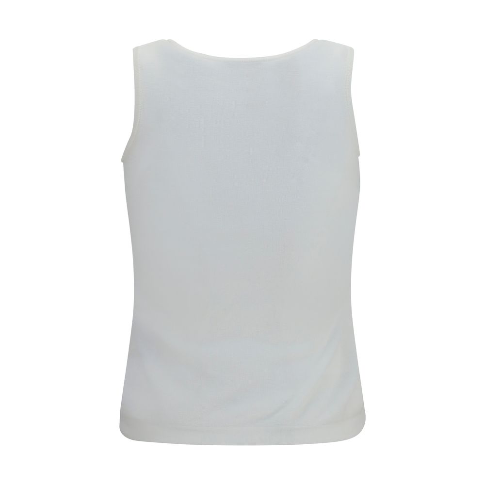 Balenciaga White Cotton Tank Tops - Image 2