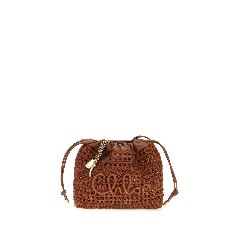 ChloƩ Brown Raffia Shoulder Bag