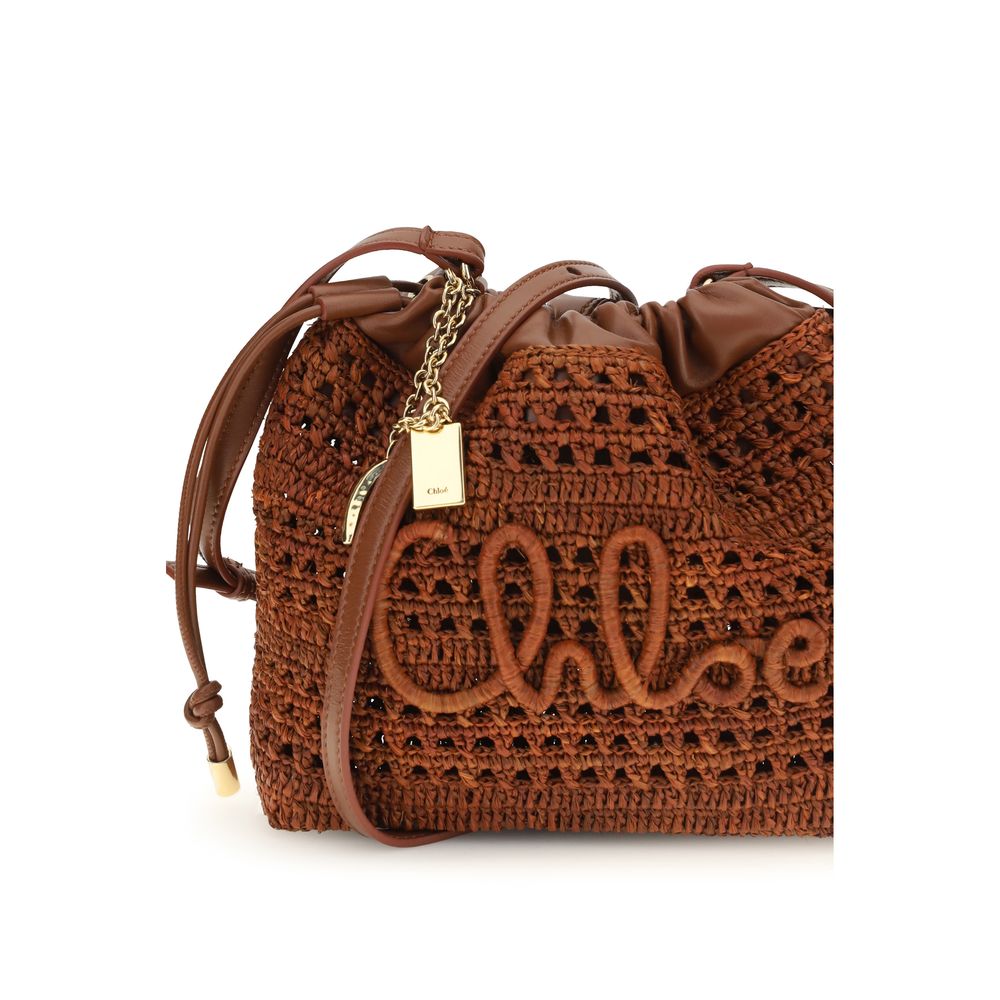 ChloƩ Brown Raffia Shoulder Bag - Image 4