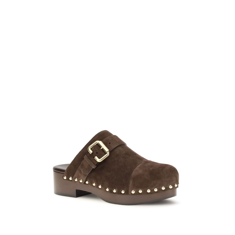 ChloƩ Brown Calf Leather Bos Taurus Clogs - Image 2