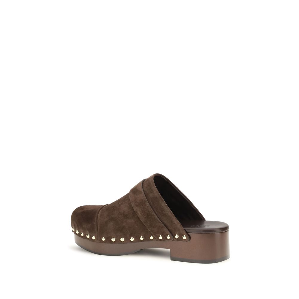 ChloƩ Brown Calf Leather Bos Taurus Clogs - Image 3