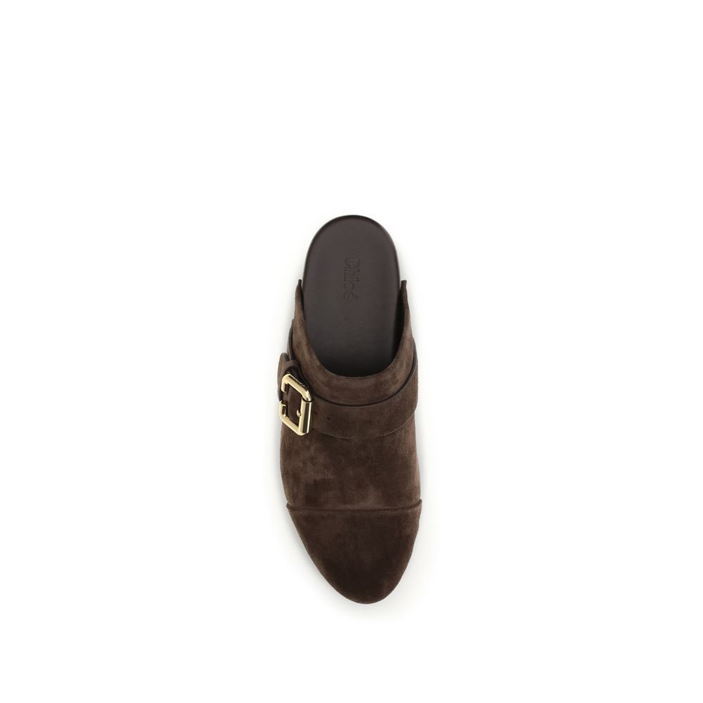 ChloƩ Brown Calf Leather Bos Taurus Clogs - Image 4