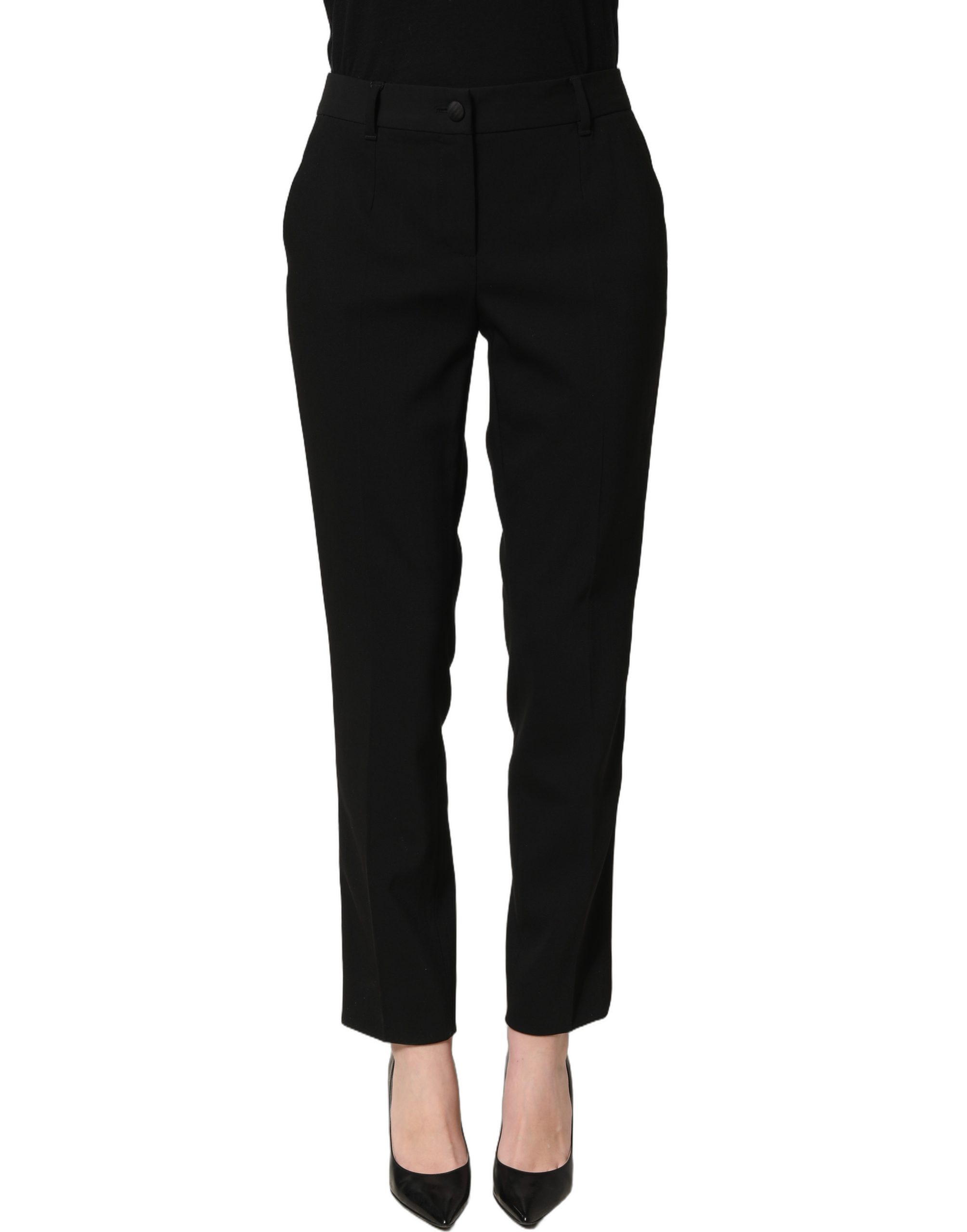 Dolce & Gabbana Black HighWaist Straight Dress Trouser Pants - Image 2