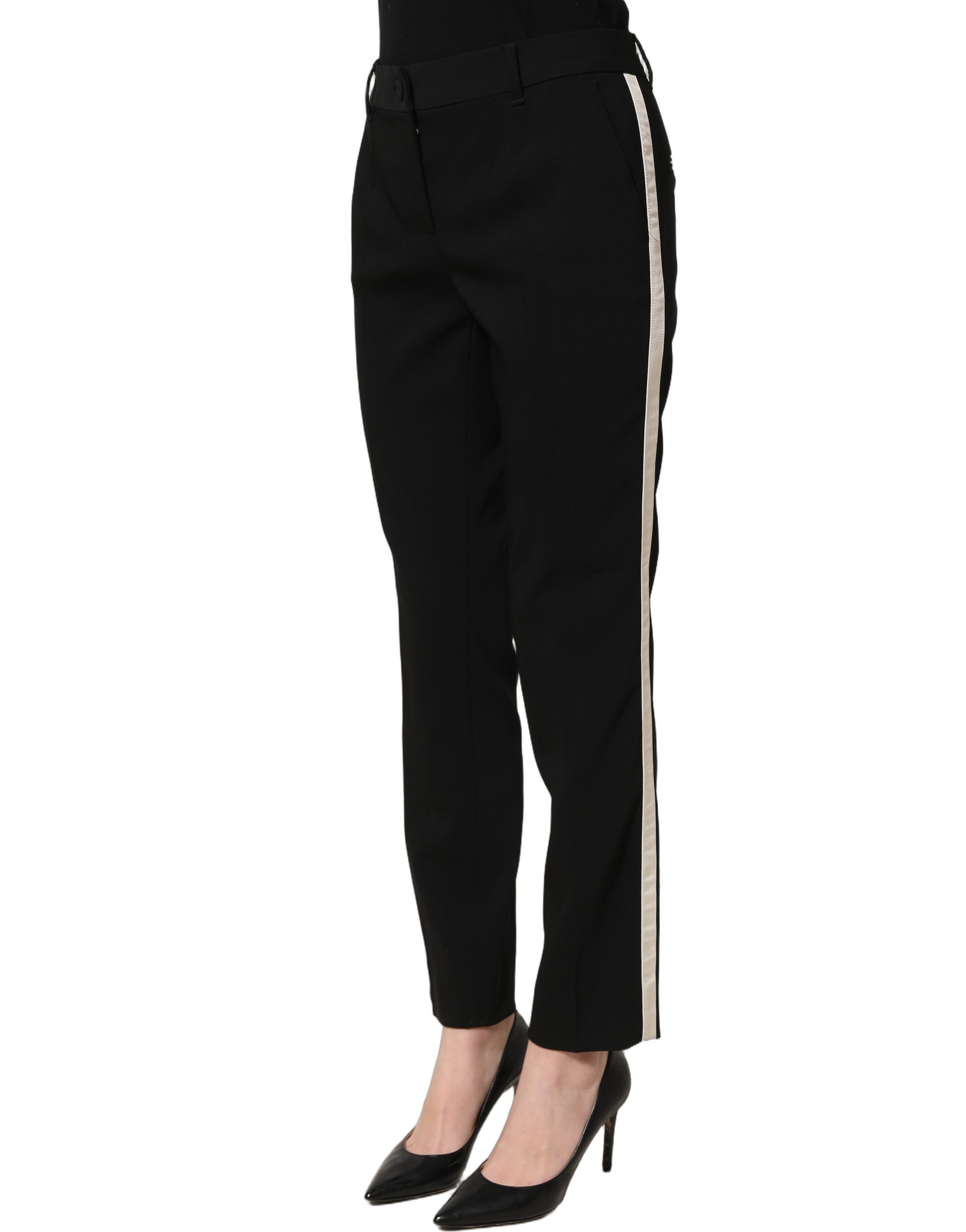 Dolce & Gabbana Black HighWaist Straight Dress Trouser Pants - Image 4