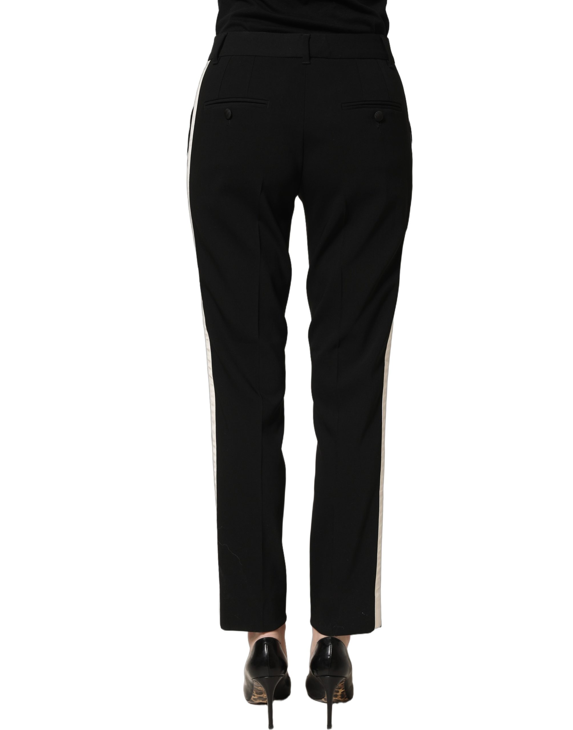 Dolce & Gabbana Black HighWaist Straight Dress Trouser Pants - Image 5