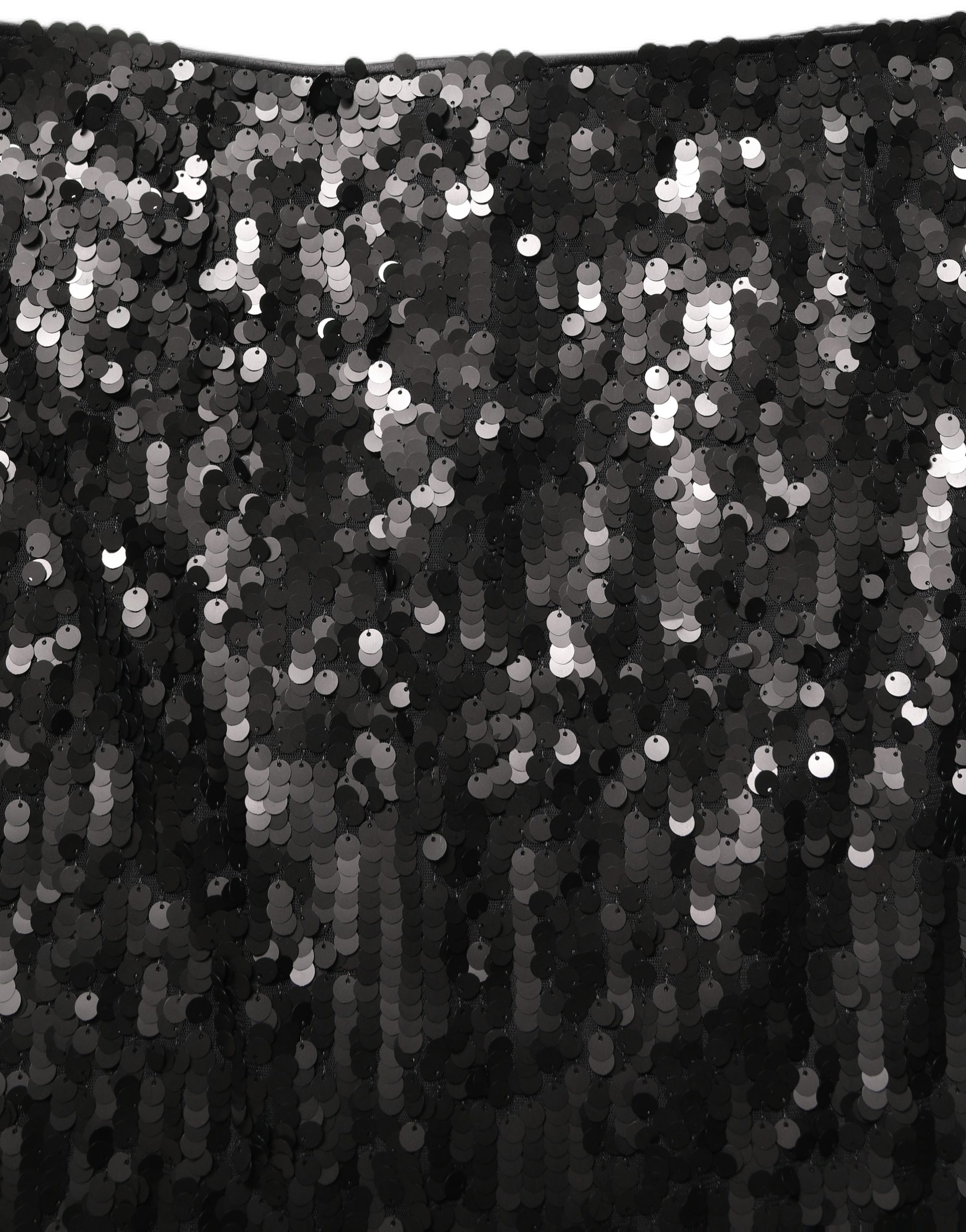 Dolce & Gabbana Black Sequin High Waist Pencil Midi Skirt - Image 5
