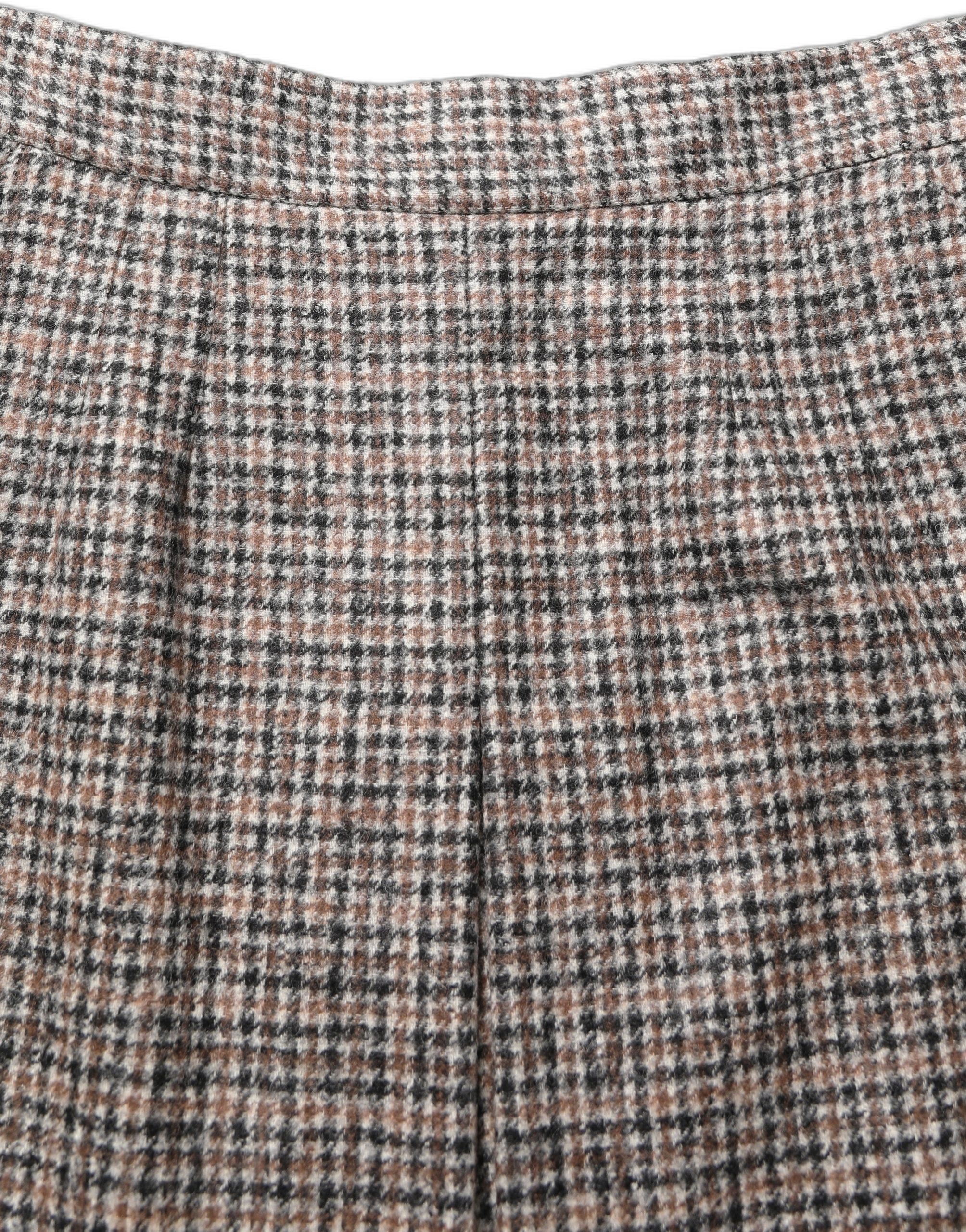 Dolce & Gabbana Brown Tweed High Waist A-line Mini Skirt