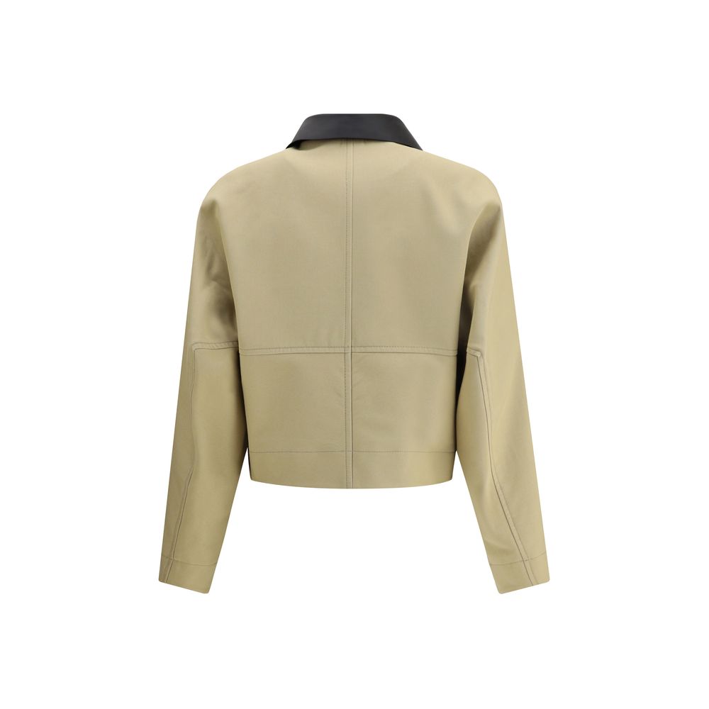 Givenchy Beige Cotton Leather Jacket - Image 2