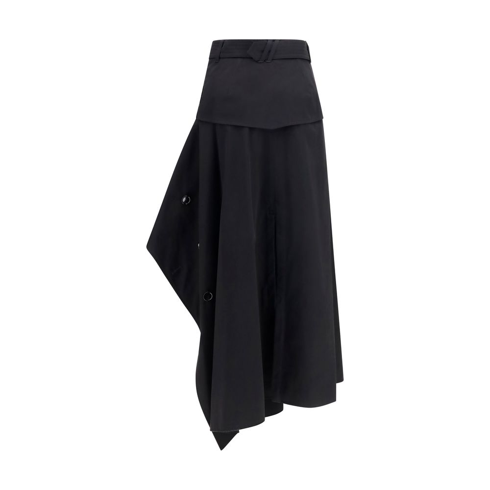 Burberry Black Cotton Long Skirt - Image 2