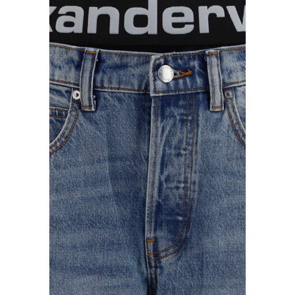 Alexander Wang Blue Cotton Relaxed Fit Jeans - Image 3