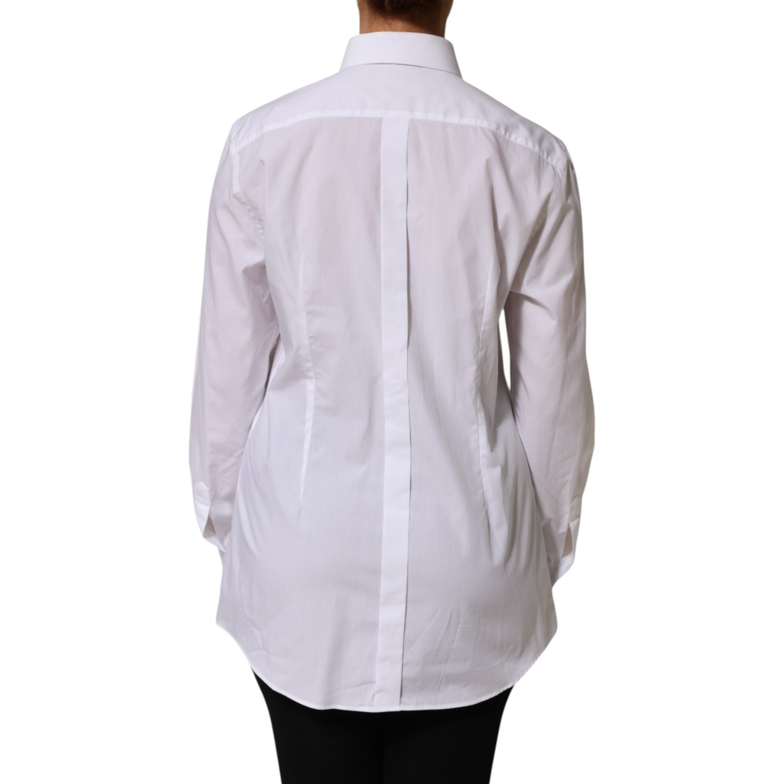 Dolce & Gabbana White Cotton Tuxedo Bib Long Sleeve Dress Shirt - Image 6