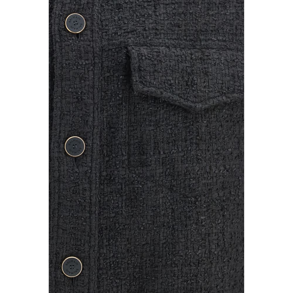 Balmain Black Cotton Shell Jacket - Image 3