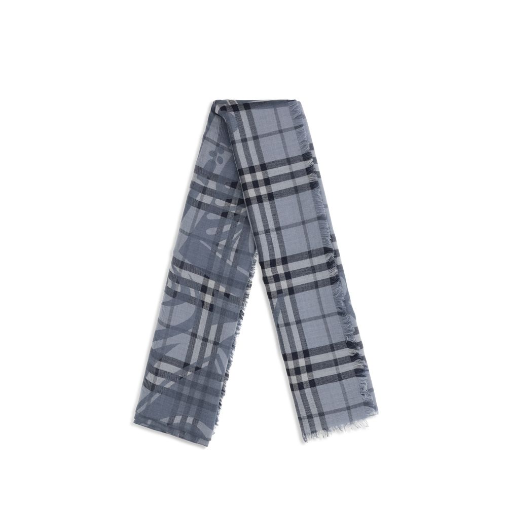 Burberry Blue Wool Oves Aries Foulard - Image 2