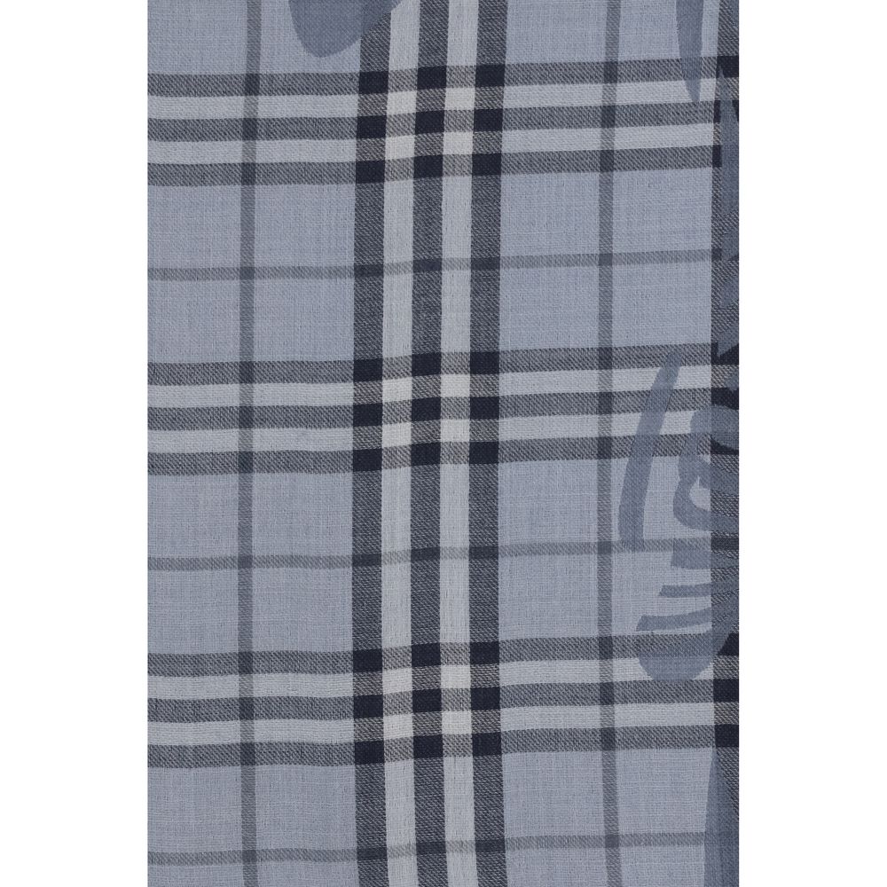 Burberry Blue Wool Oves Aries Foulard - Image 3