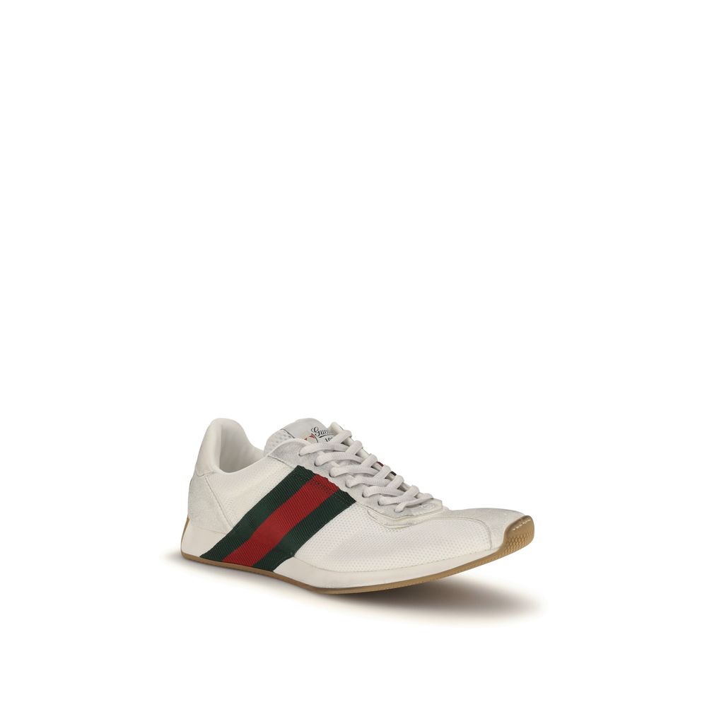 Gucci White Polyester Athletic Sneakers - Image 2