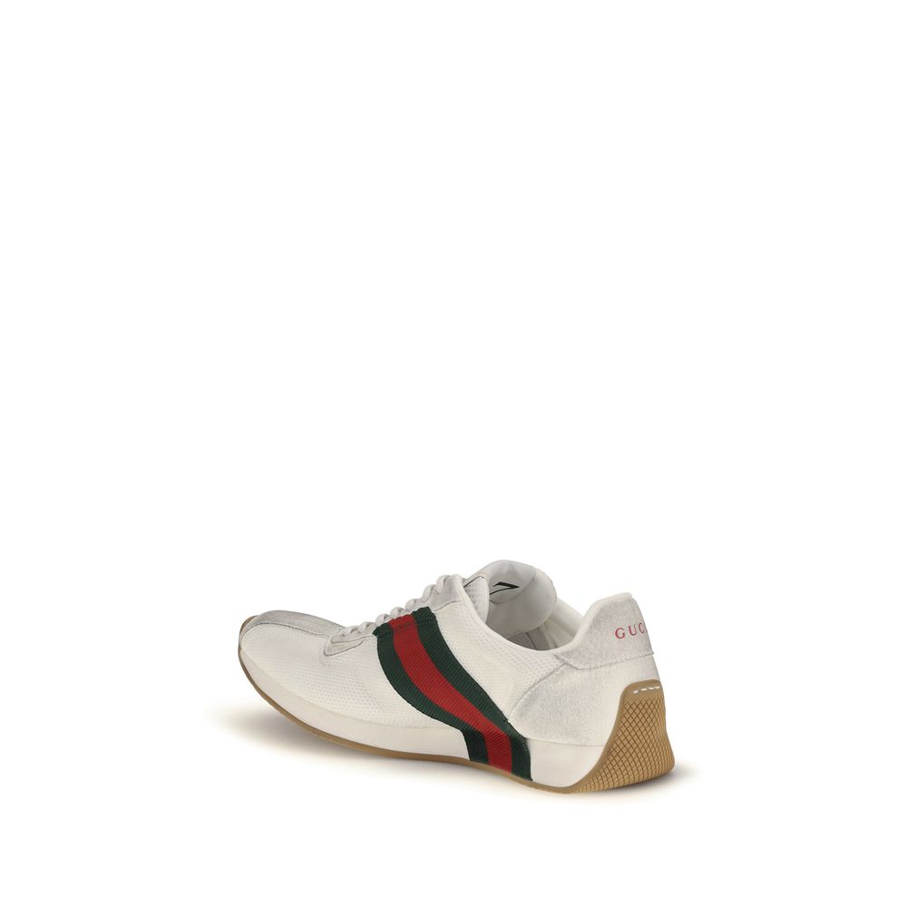 Gucci White Polyester Athletic Sneakers - Image 3
