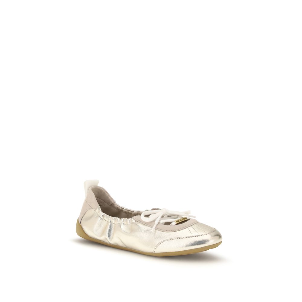 ChloƩ Silver Calf Leather Bos Taurus Sneakers - Image 2