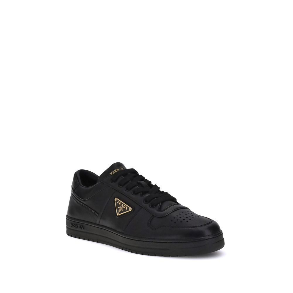 Prada Black Calf Leather Bos Taurus Low Top Sneakers - Image 2